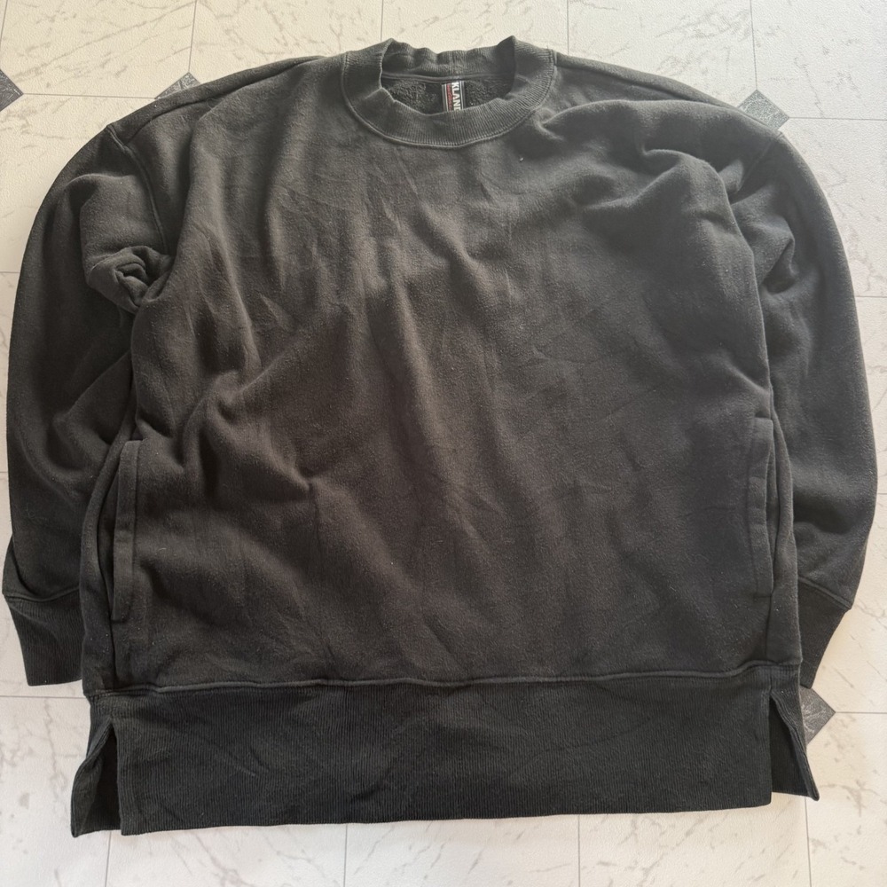Kirkland Signature Black Crewneck Sweatshirt Mens Small Minimalist‎